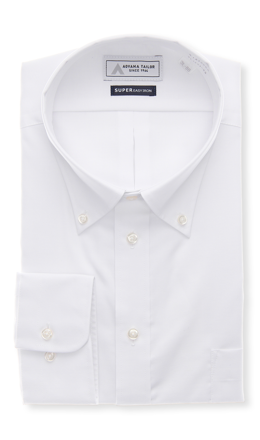 ボタンダウンワイシャツ【キング＆トール】【OEKO-TEX】 ホワイト 首周り:45cm,裄丈:88cm
