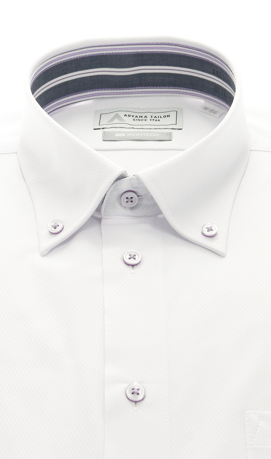 ボタンダウンワイシャツ【NON IRONTECH】【＃すごシャツ】 ホワイト 首周り:37cm,裄丈:78cm