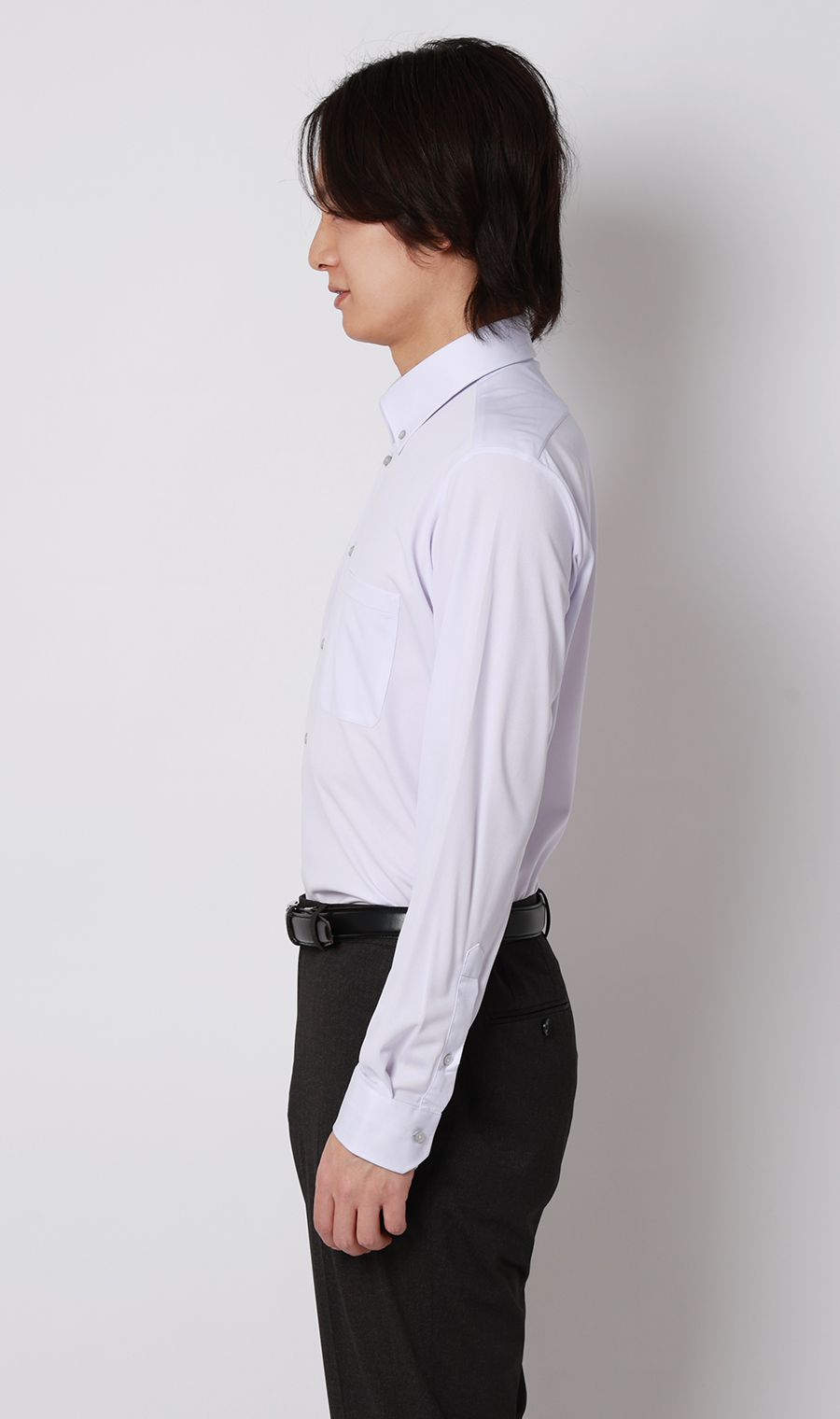 ボタンダウンワイシャツ【NON IRONTECH】【＃すごシャツ】 パープル 首周り:37cm,裄丈:78cm