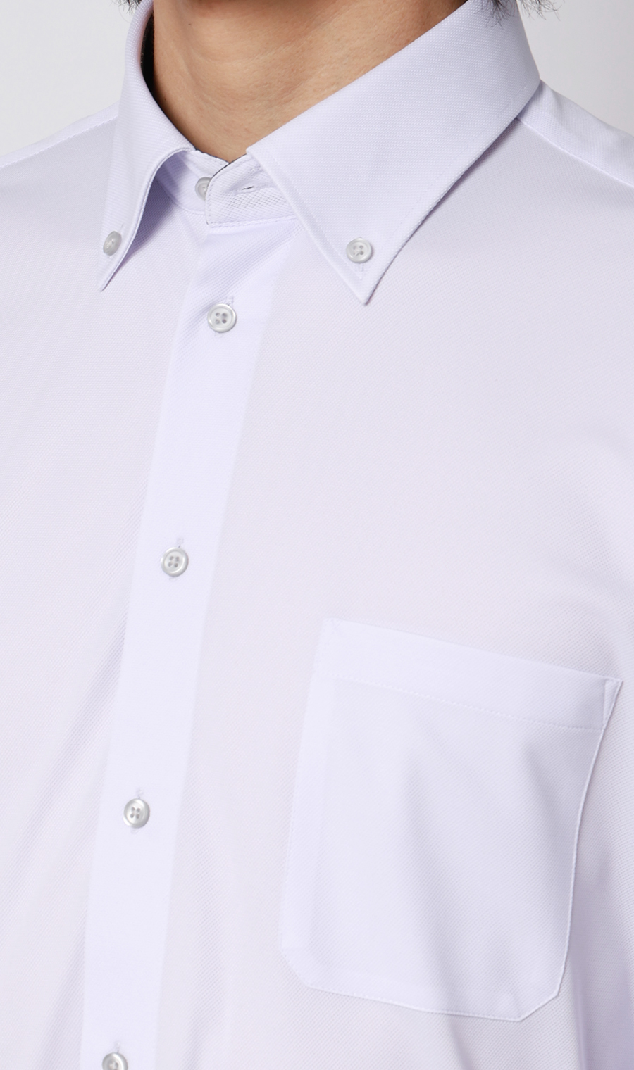 ボタンダウンワイシャツ【NON IRONTECH】【＃すごシャツ】 パープル 首周り:37cm,裄丈:78cm