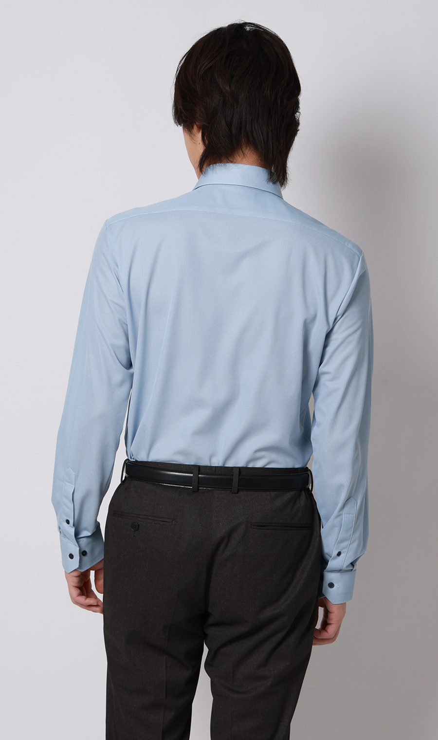 ワイドカラーワイシャツ【NON IRONTECH】【＃すごシャツ】 ブルー 首周り:37cm,裄丈:78cm