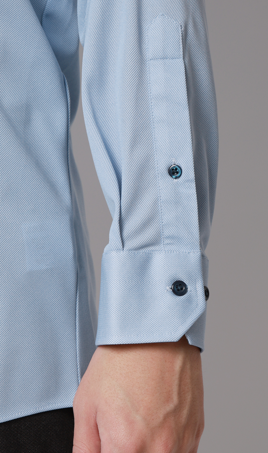 ワイドカラーワイシャツ【NON IRONTECH】【＃すごシャツ】 ブルー 首周り:37cm,裄丈:78cm