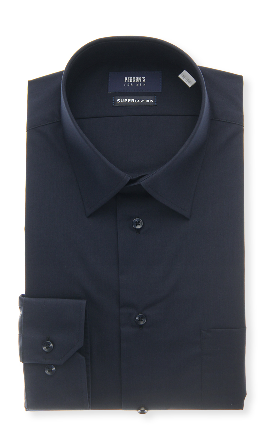 レギュラーカラースタイリッシュワイシャツ【セレモニー】 ネイビー 首周り:37cm,裄丈:82cm