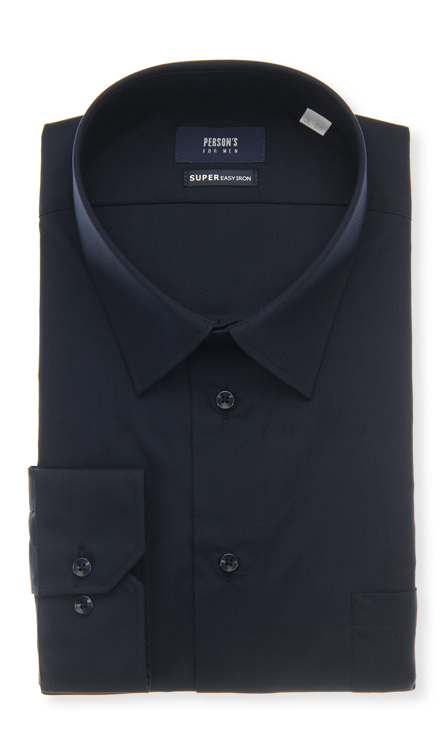 レギュラーカラースタイリッシュワイシャツ【キング】【セレモニー】 ネイビー 首周り:45cm,裄丈:88cm