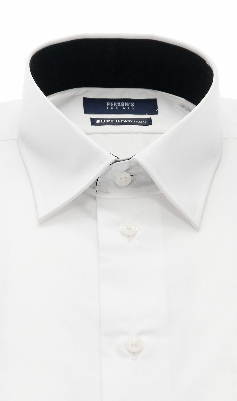 レギュラーカラースタイリッシュワイシャツ ホワイト 首周り:37cm,裄丈:78cm