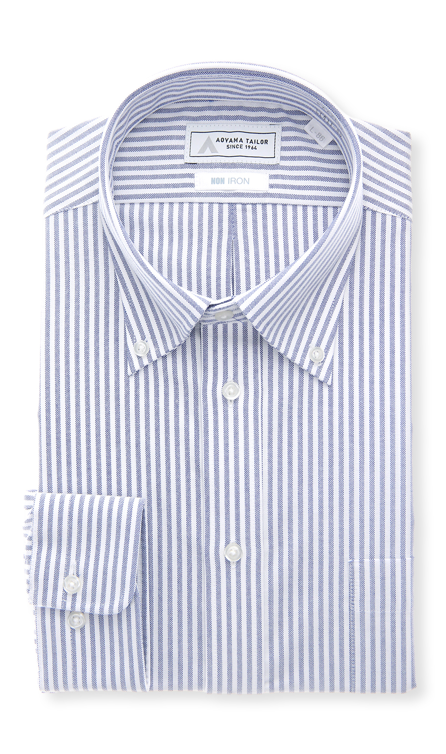 ボタンダウンワイシャツ【NON IRON】【OEKO-TEX】 ブルー 首周り:39cm,裄丈:80cm