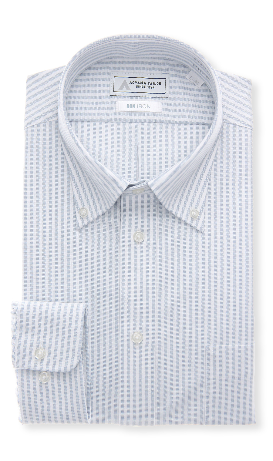 ボタンダウンワイシャツ【NON IRON】【OEKO-TEX】 グレー 首周り:39cm,裄丈:80cm