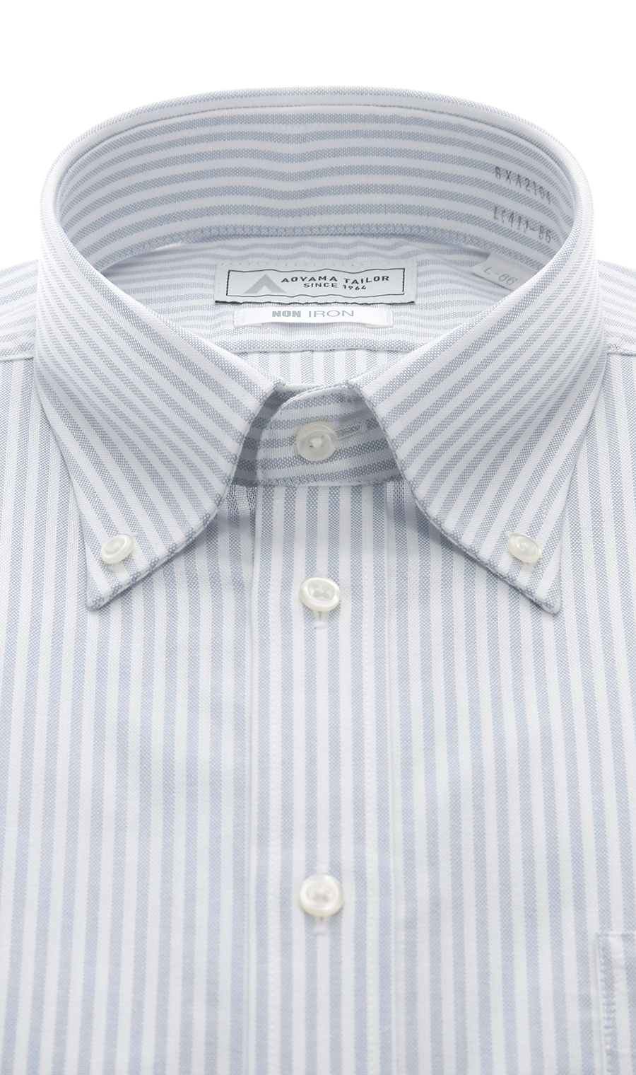 ボタンダウンワイシャツ【NON IRON】【OEKO-TEX】 グレー 首周り:39cm,裄丈:80cm