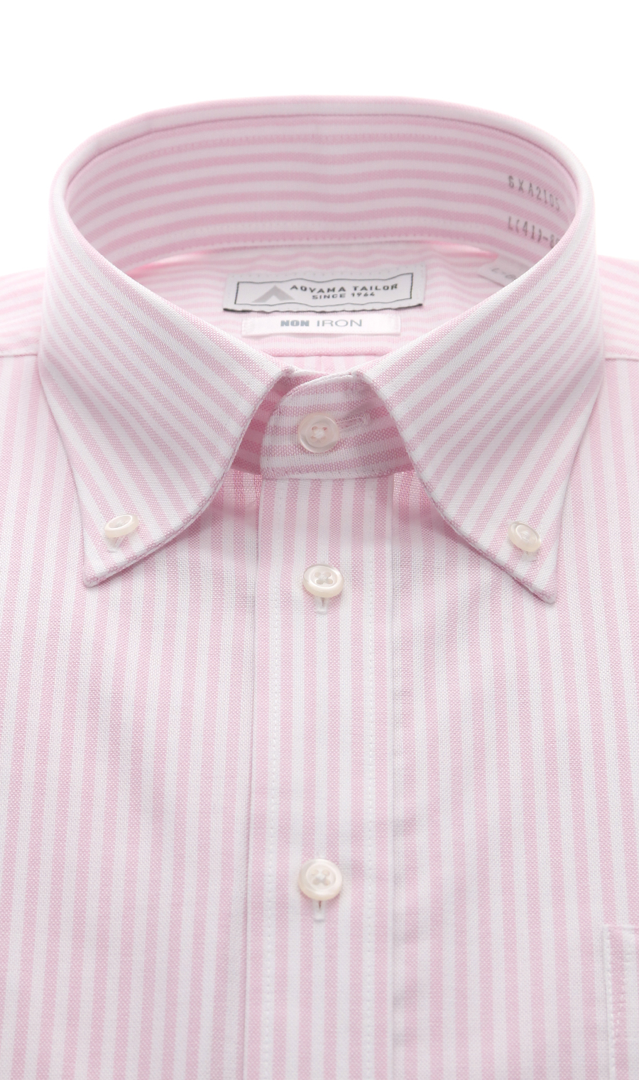 ボタンダウンワイシャツ【NON IRON】【OEKO-TEX】 ピンク 首周り:41cm,裄丈:86cm