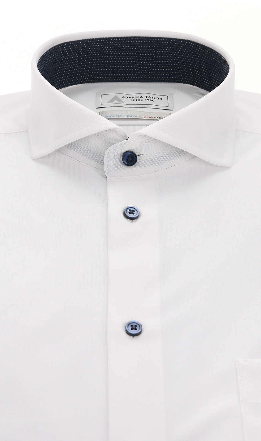 ワイドカラーワイシャツ【半袖】【NON IRONTECH】【＃すごシャツ】 ホワイト 首周り:37cm,裄丈:00