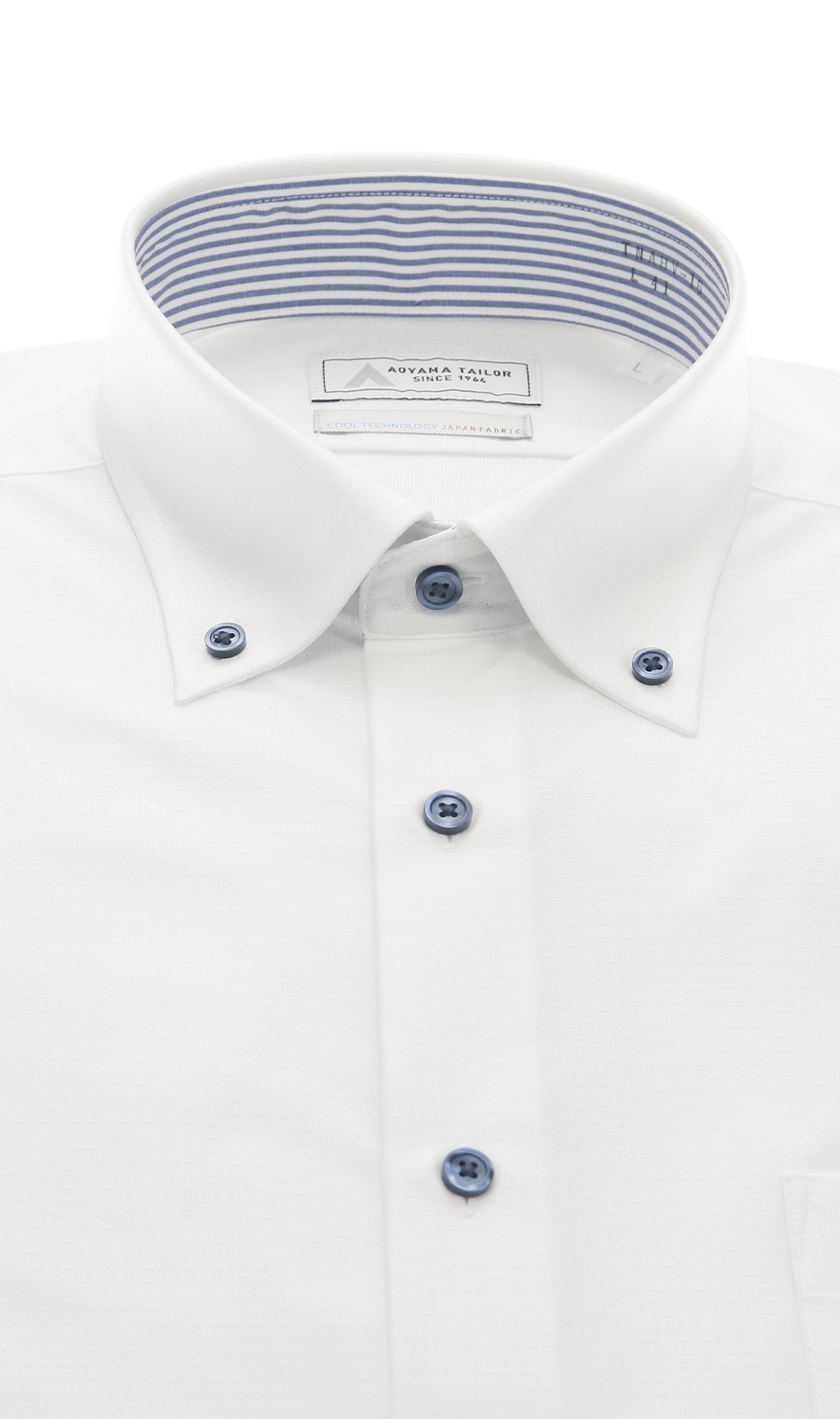 ボタンダウンワイシャツ【涼】【半袖】【NON IRONTECH】【＃すごシャツ】 ホワイト 首周り:37cm,裄丈:00