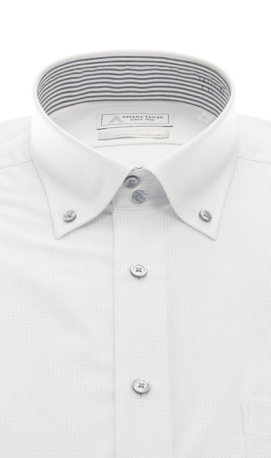 ボタンダウンワイシャツ【涼】【半袖】【NON IRONTECH】【＃すごシャツ】 グレー 首周り:37cm,裄丈:00