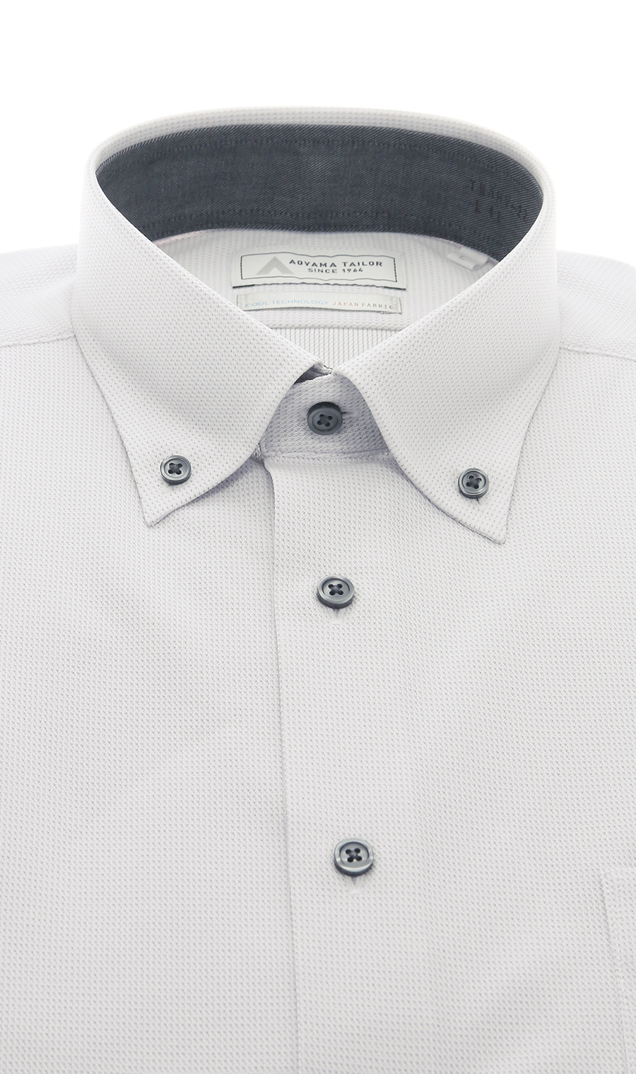 ボタンダウンワイシャツ【涼】【半袖】【NON IRONTECH】【＃すごシャツ】 グレー 首周り:37cm,裄丈:00