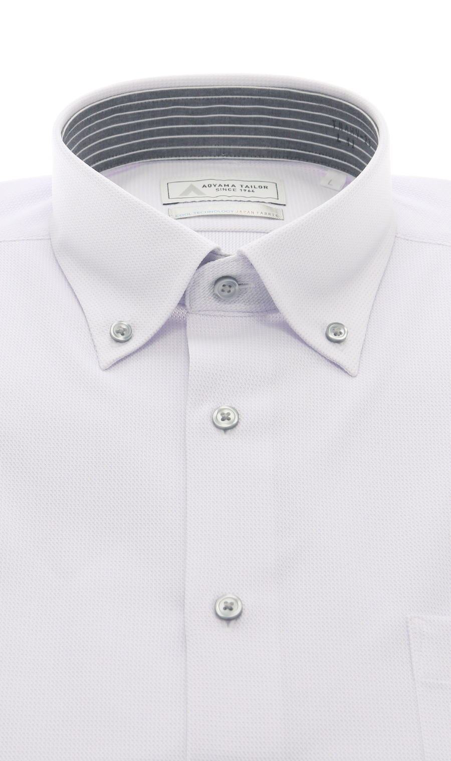 ボタンダウンワイシャツ【涼】【半袖】【NON IRONTECH】【＃すごシャツ】 パープル 首周り:37cm,裄丈:00