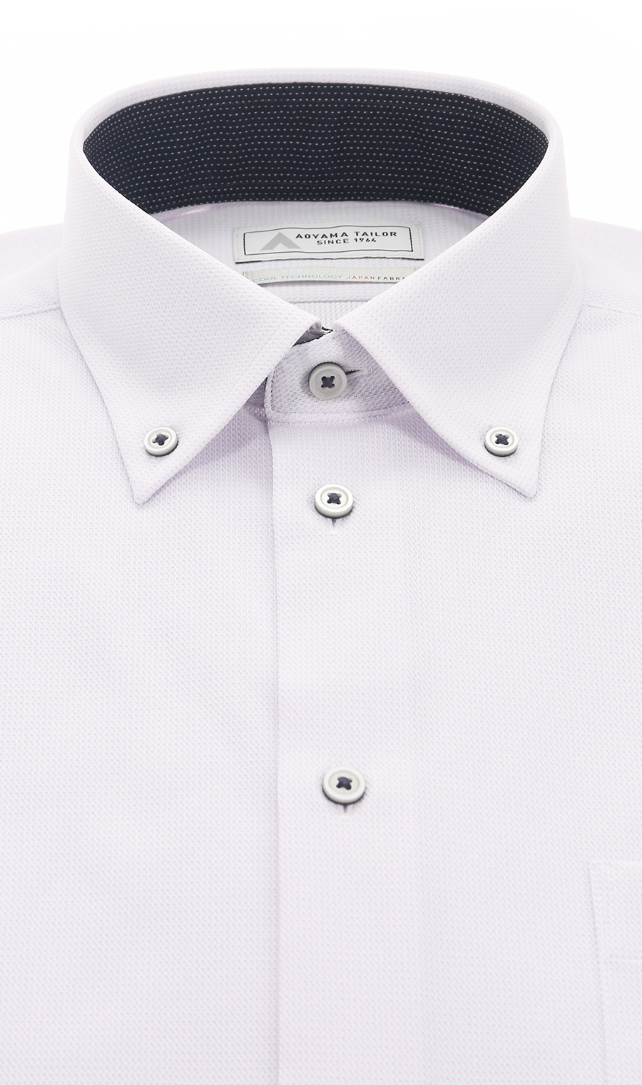 ボタンダウンワイシャツ【半袖】【NON IRONTECH】【＃すごシャツ】 パープル 首周り:37cm,裄丈:00