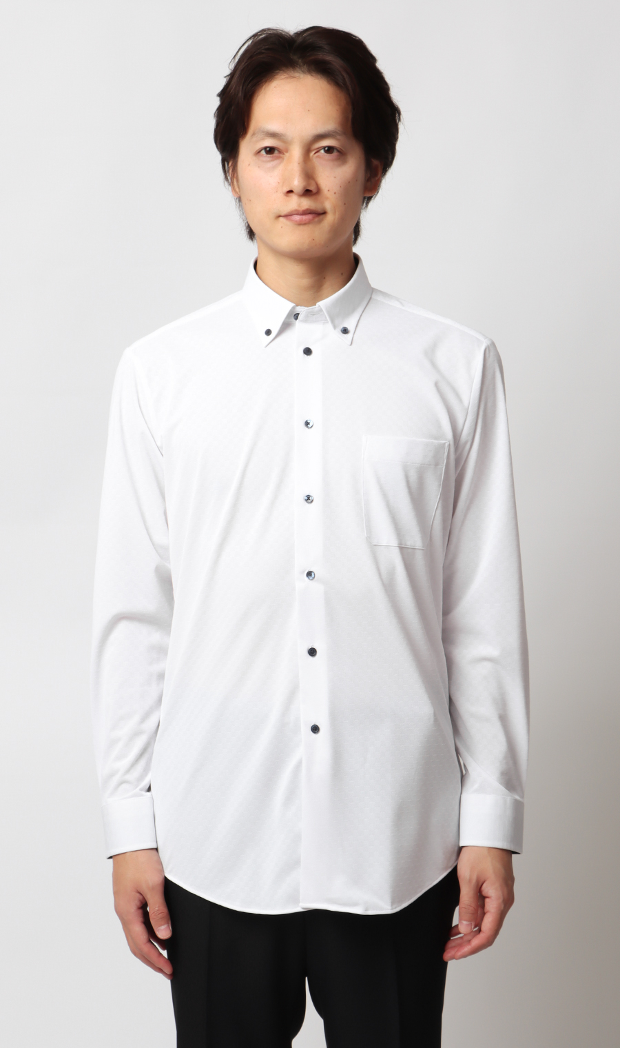 ボタンダウンワイシャツ【NON IRONTECH】【＃すごシャツ】 ホワイト 首周り:37cm,裄丈:78cm