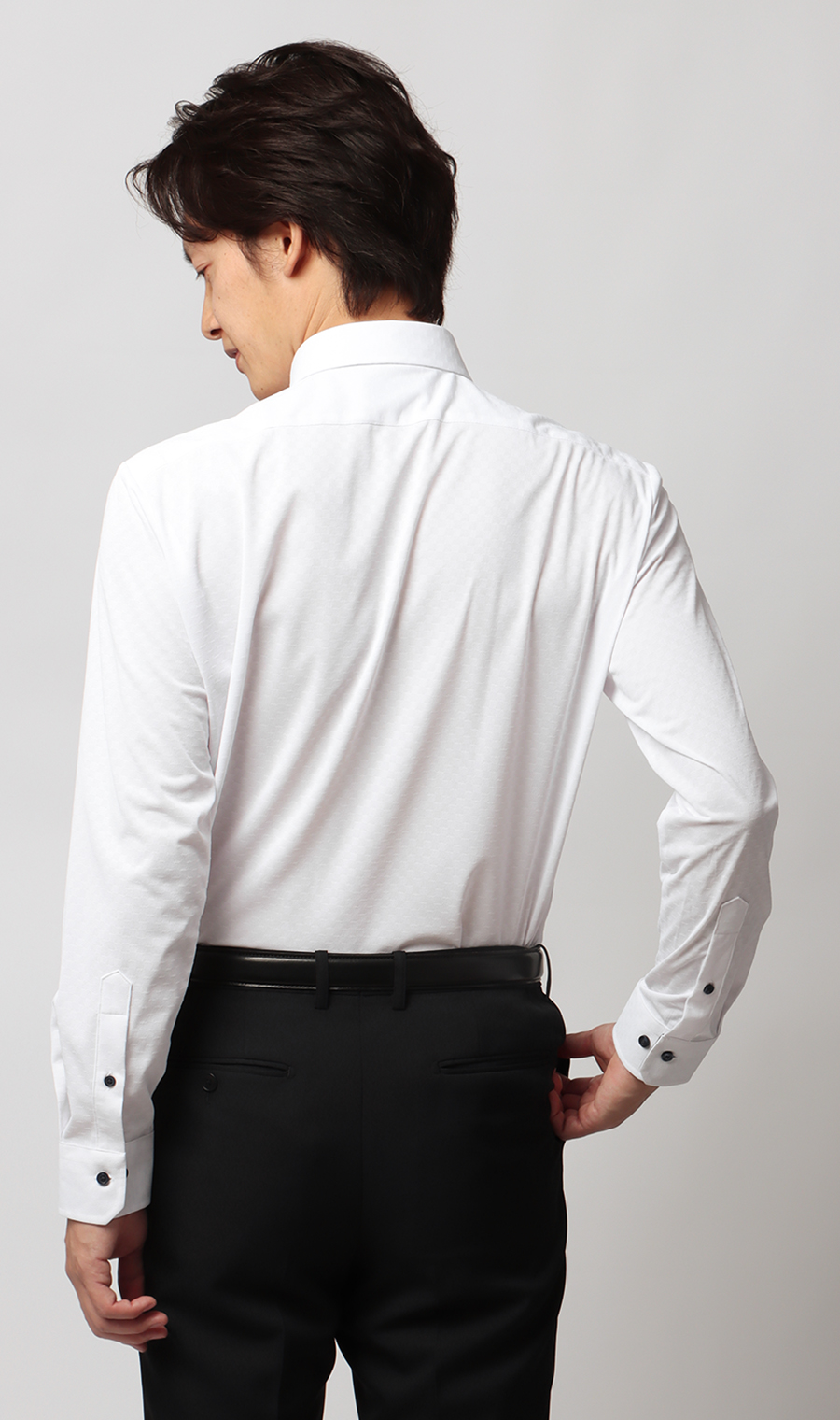 ボタンダウンワイシャツ【NON IRONTECH】【＃すごシャツ】 ホワイト 首周り:37cm,裄丈:78cm