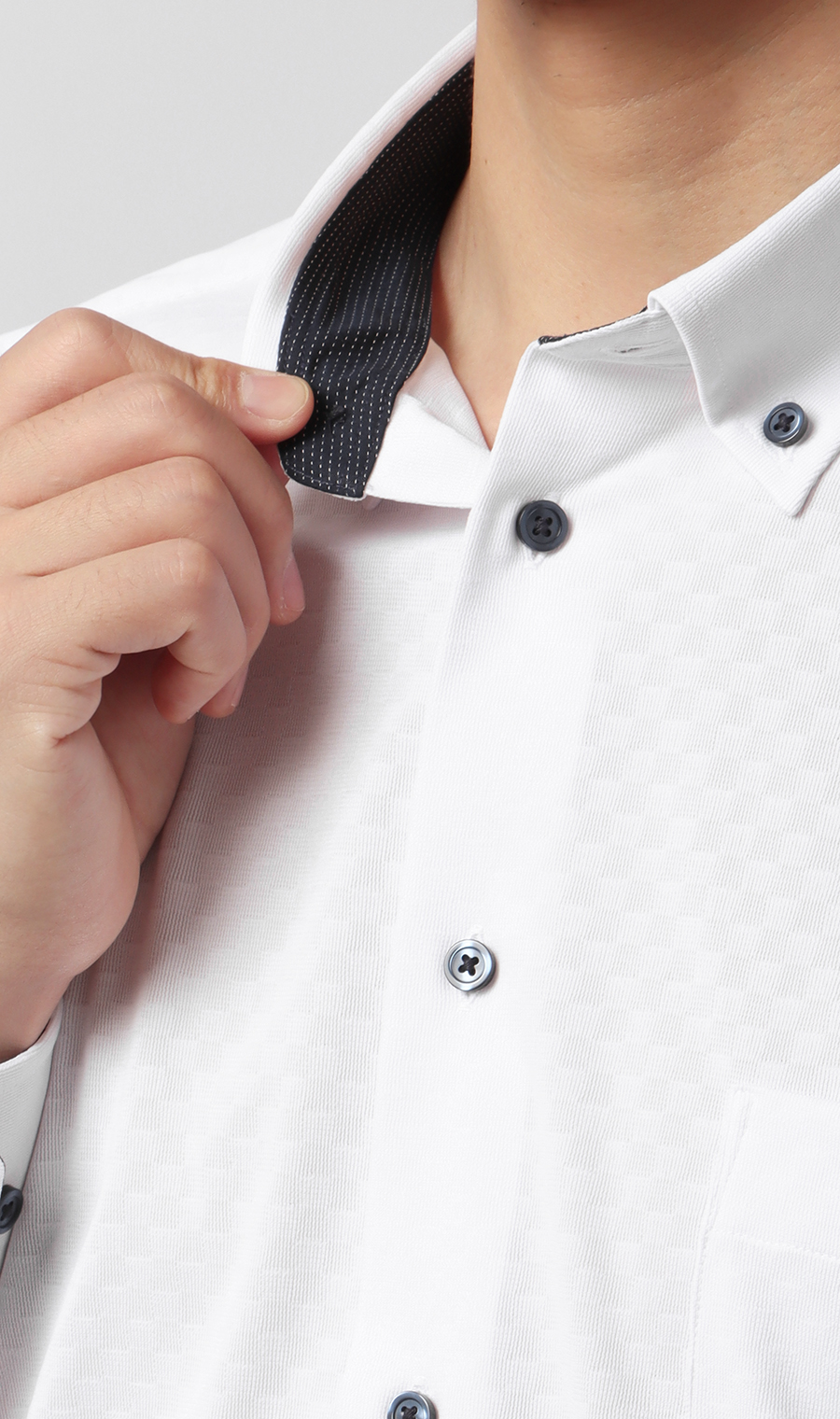 ボタンダウンワイシャツ【NON IRONTECH】【＃すごシャツ】 ホワイト 首周り:37cm,裄丈:78cm