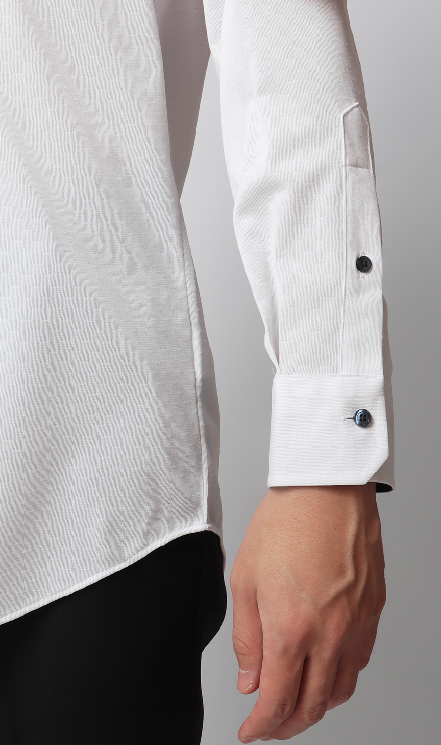 ボタンダウンワイシャツ【NON IRONTECH】【＃すごシャツ】 ホワイト 首周り:37cm,裄丈:78cm