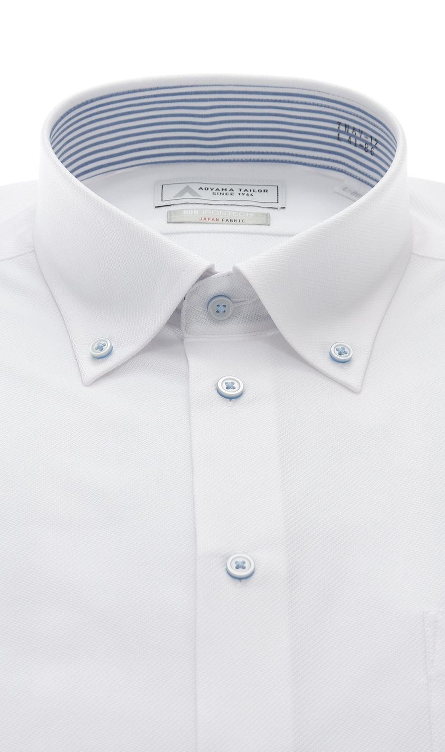 ボタンダウンワイシャツ【NON IRONTECH】【#すごシャツ】 ホワイト 首周り:37cm,裄丈:78cm