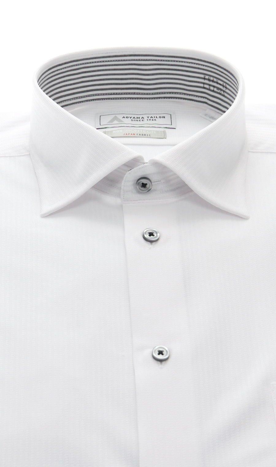 ワイドカラーワイシャツ【NON IRONTECH】【＃すごシャツ】 ホワイト 首周り:37cm,裄丈:78cm