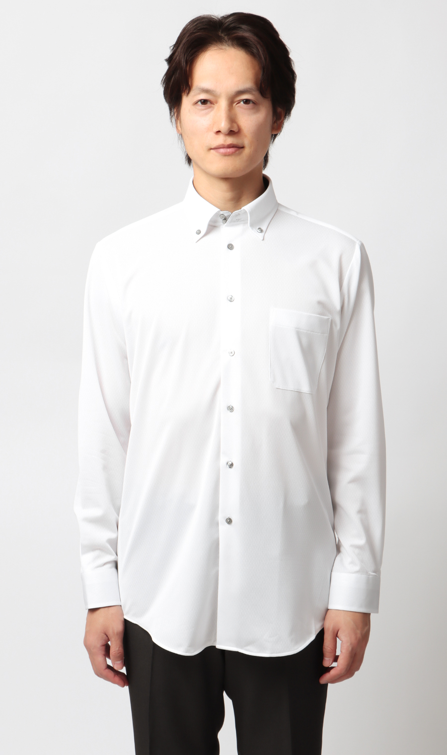 ボタンダウンワイシャツ【NON IRONTECH】【＃すごシャツ】 ホワイト 首周り:37cm,裄丈:78cm