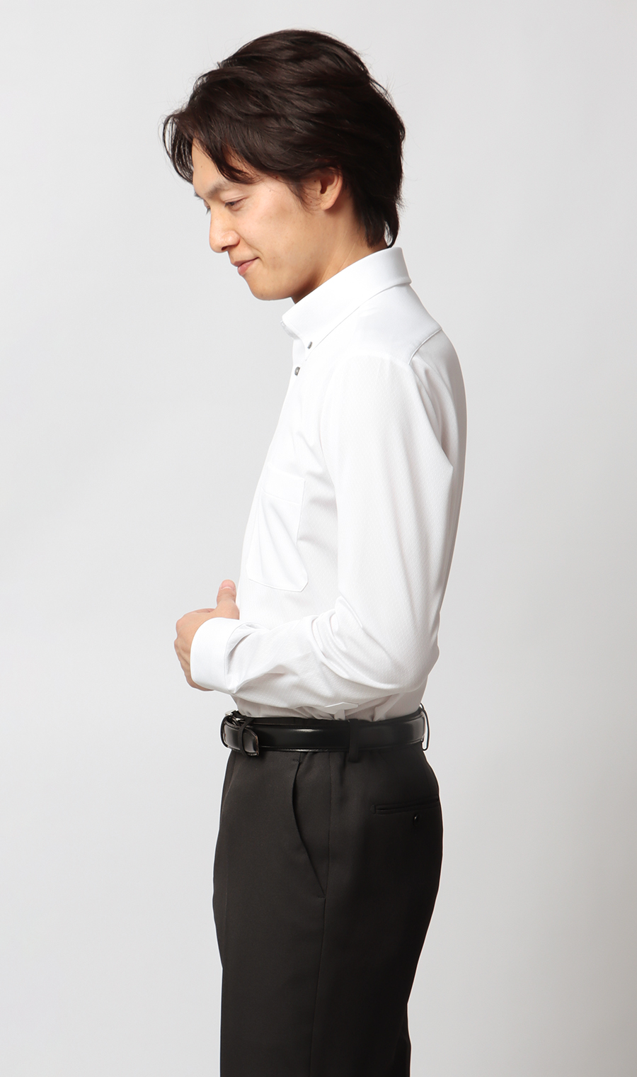 ボタンダウンワイシャツ【NON IRONTECH】【＃すごシャツ】 ホワイト 首周り:37cm,裄丈:78cm