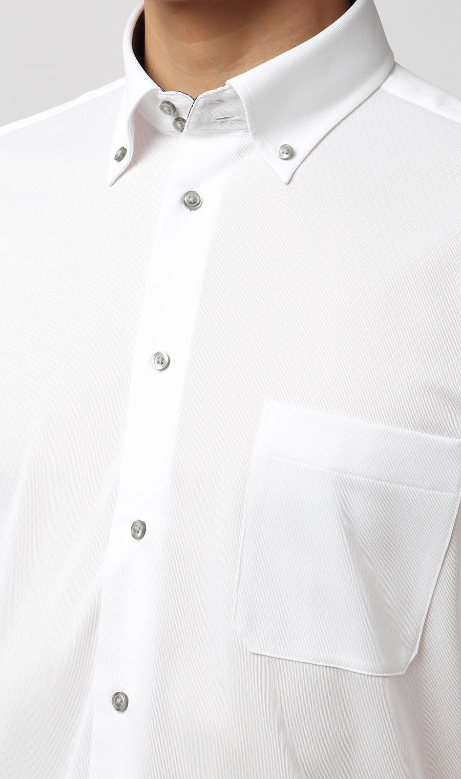 ボタンダウンワイシャツ【NON IRONTECH】【＃すごシャツ】 ホワイト 首周り:37cm,裄丈:78cm