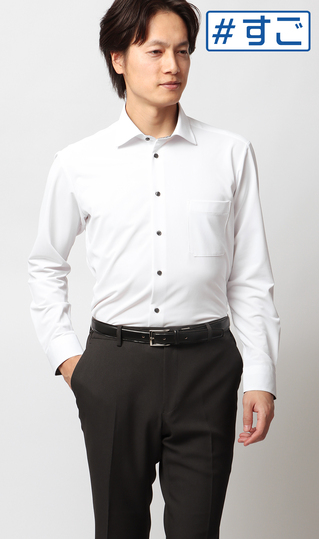 ワイドカラーワイシャツ【NON IRONTECH】【＃すごシャツ】