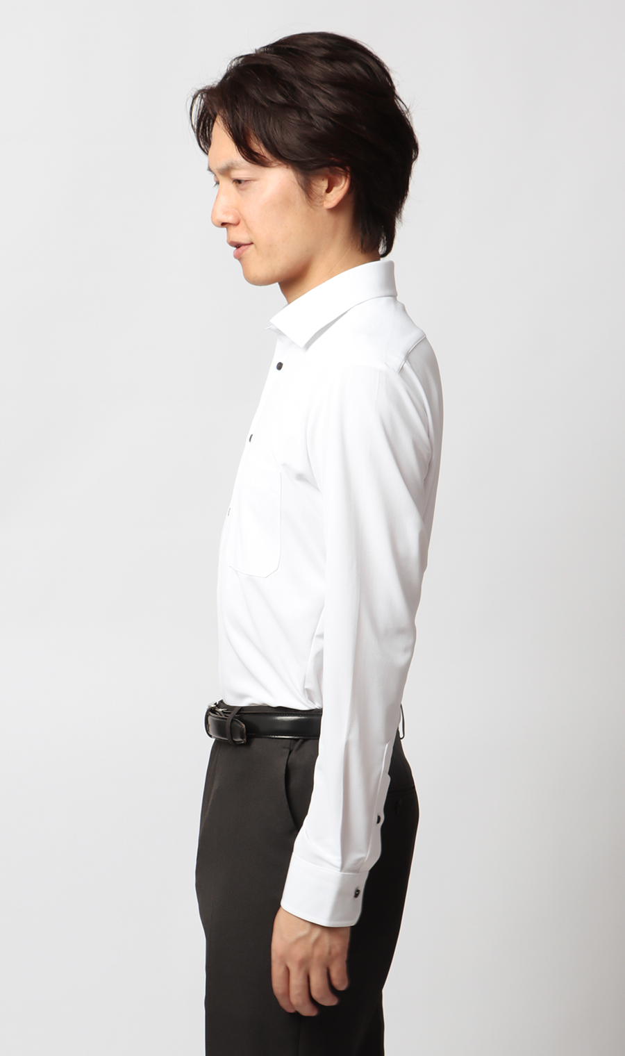 ワイドカラーワイシャツ【NON IRONTECH】【＃すごシャツ】 ホワイト 首周り:37cm,裄丈:78cm