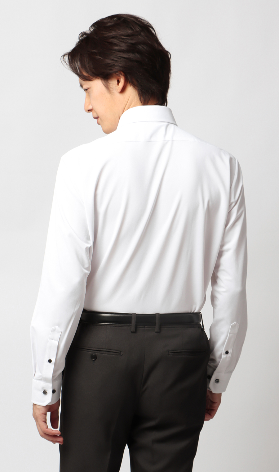 ワイドカラーワイシャツ【NON IRONTECH】【＃すごシャツ】 ホワイト 首周り:37cm,裄丈:78cm