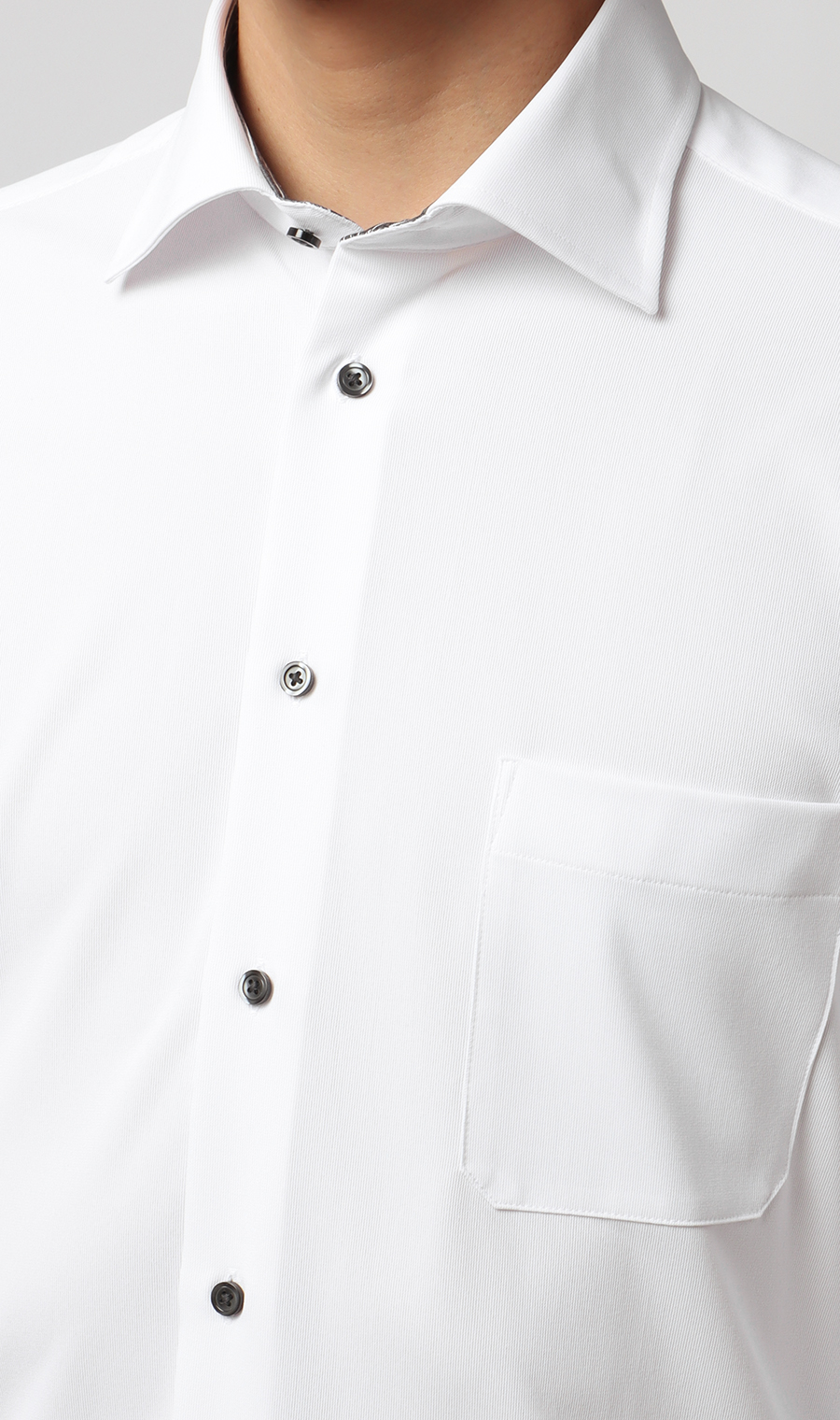 ワイドカラーワイシャツ【NON IRONTECH】【＃すごシャツ】 ホワイト 首周り:37cm,裄丈:78cm