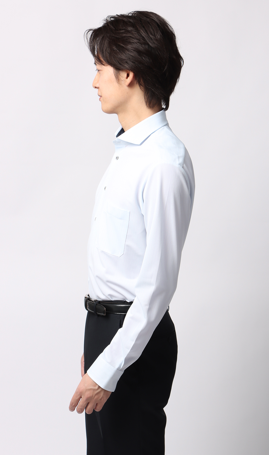 ワイドカラーワイシャツ【NON IRONTECH】【＃すごシャツ】 ブルー 首周り:37cm,裄丈:78cm