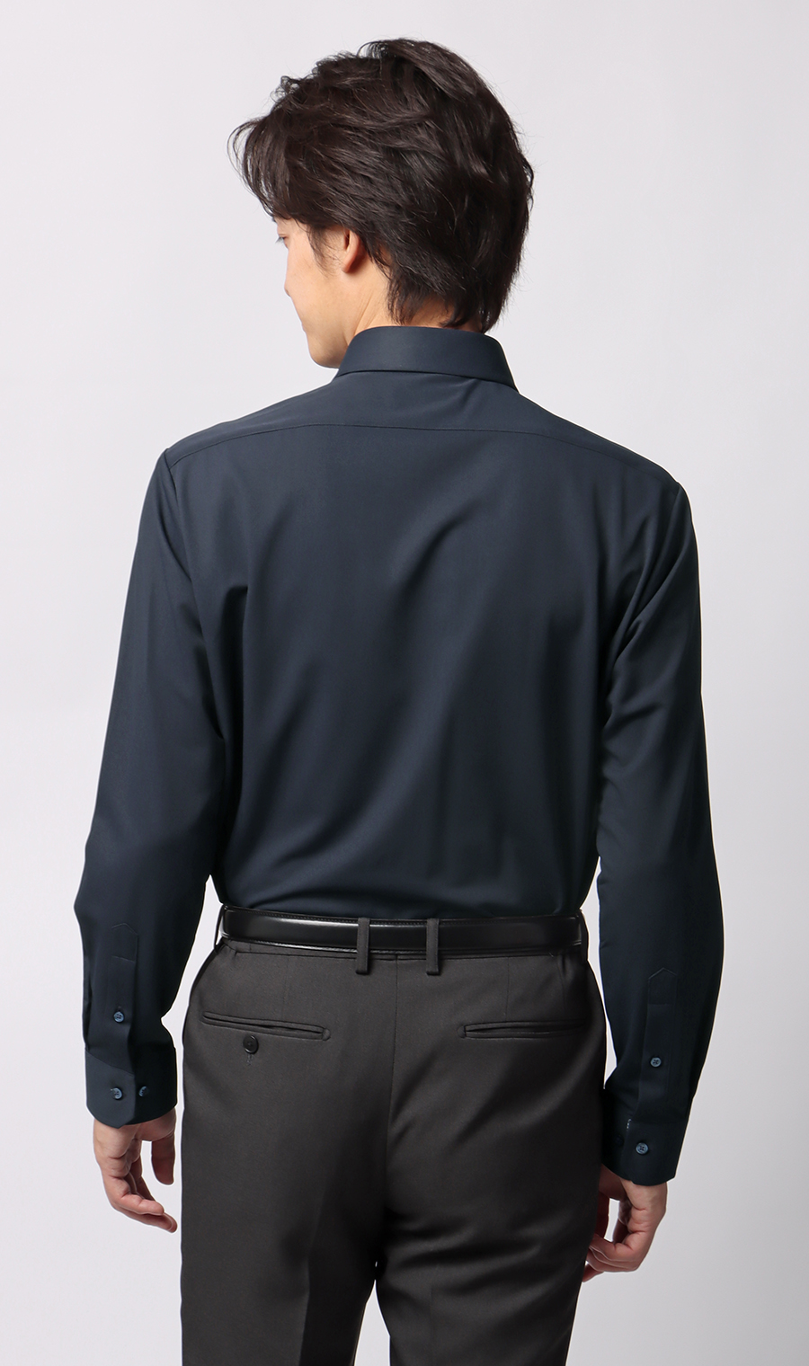 ワイドカラーワイシャツ【NON IRONTECH】【#すごシャツ】 ネイビー 首周り:39cm,裄丈:82cm