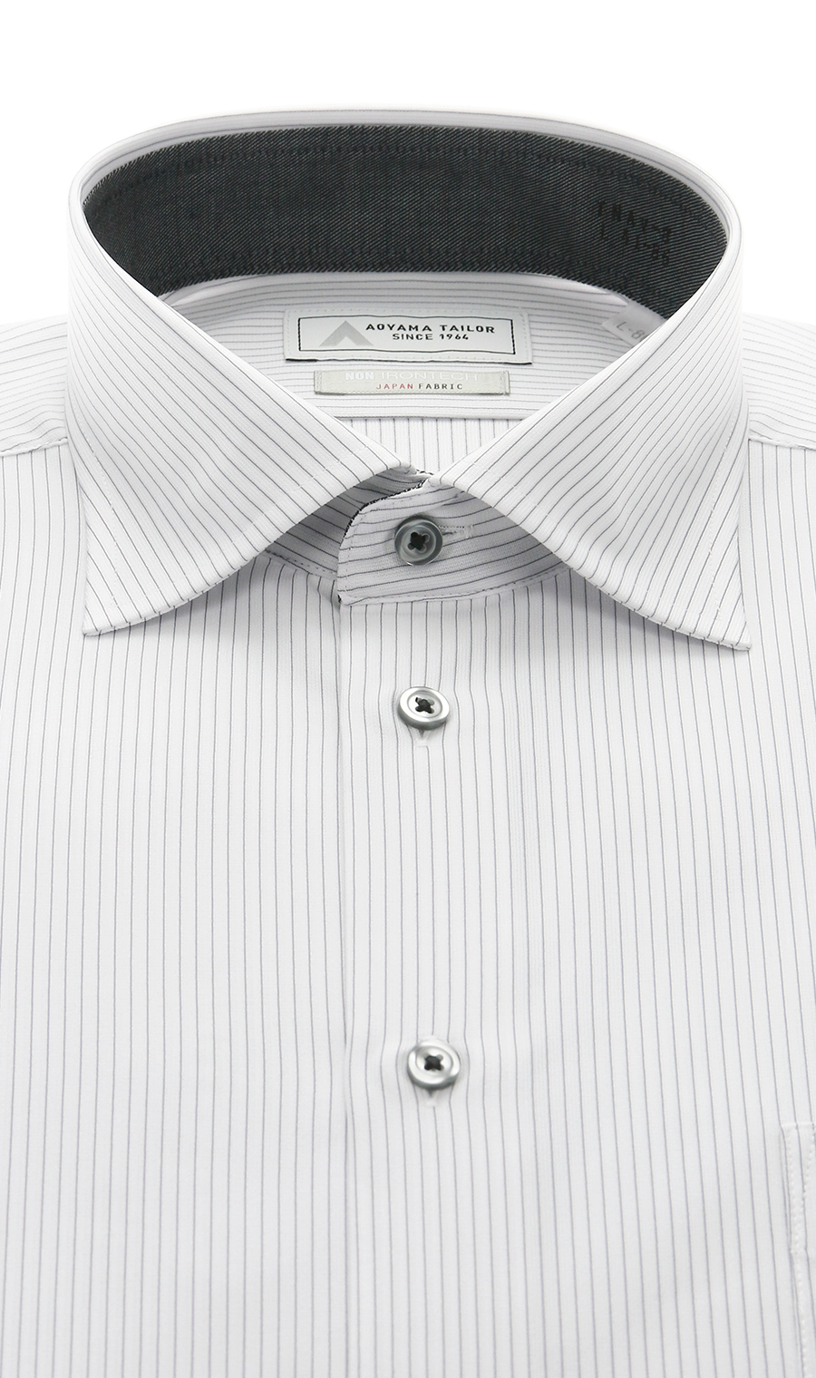 ワイドカラーワイシャツ【NON IRONTECH】【＃すごシャツ】 グレー 首周り:37cm,裄丈:78cm