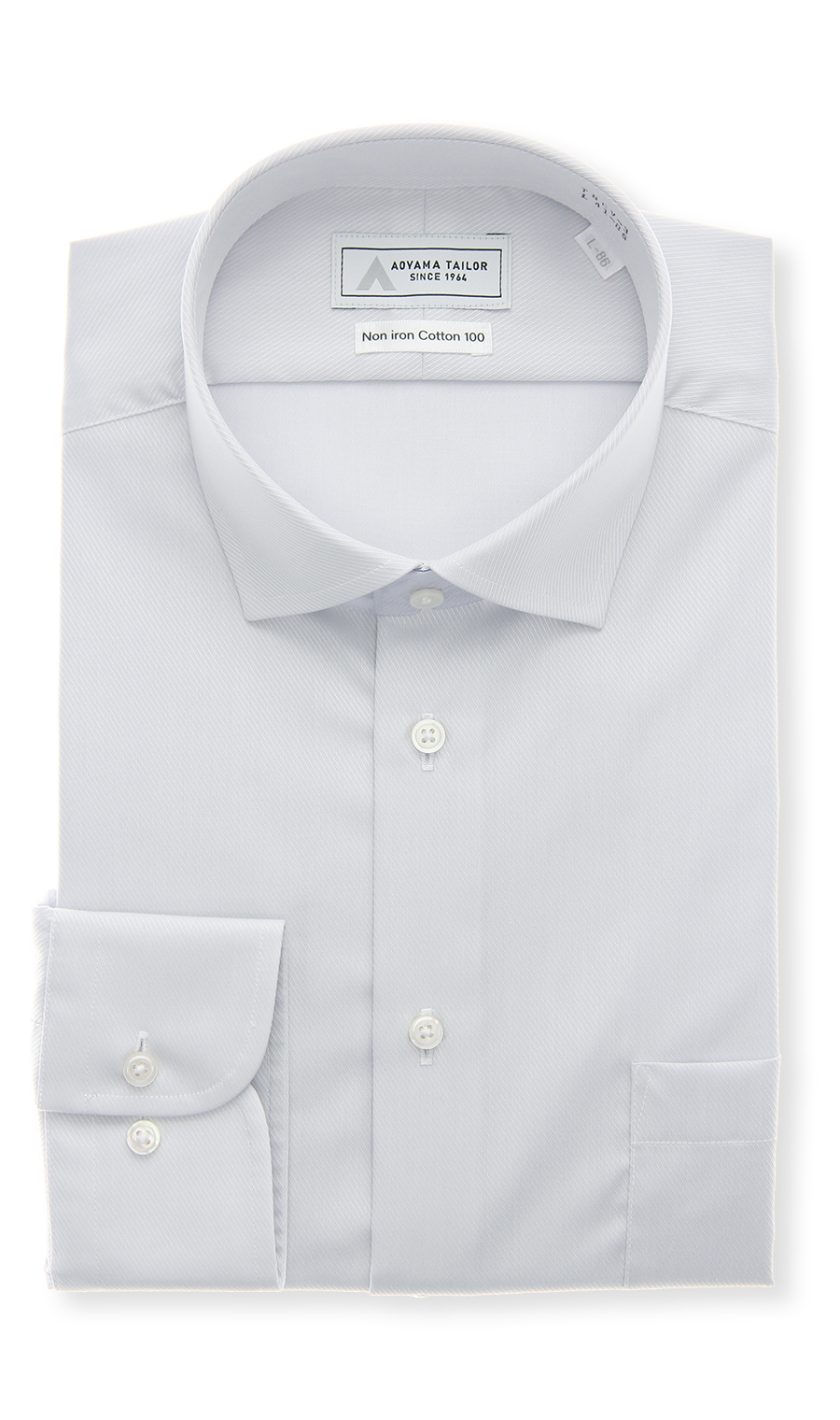 ワイドカラーワイシャツ【NON IRONTECH】【Non iron Cotton 100】 ライトグレー 首周り:41cm,裄丈:86cm