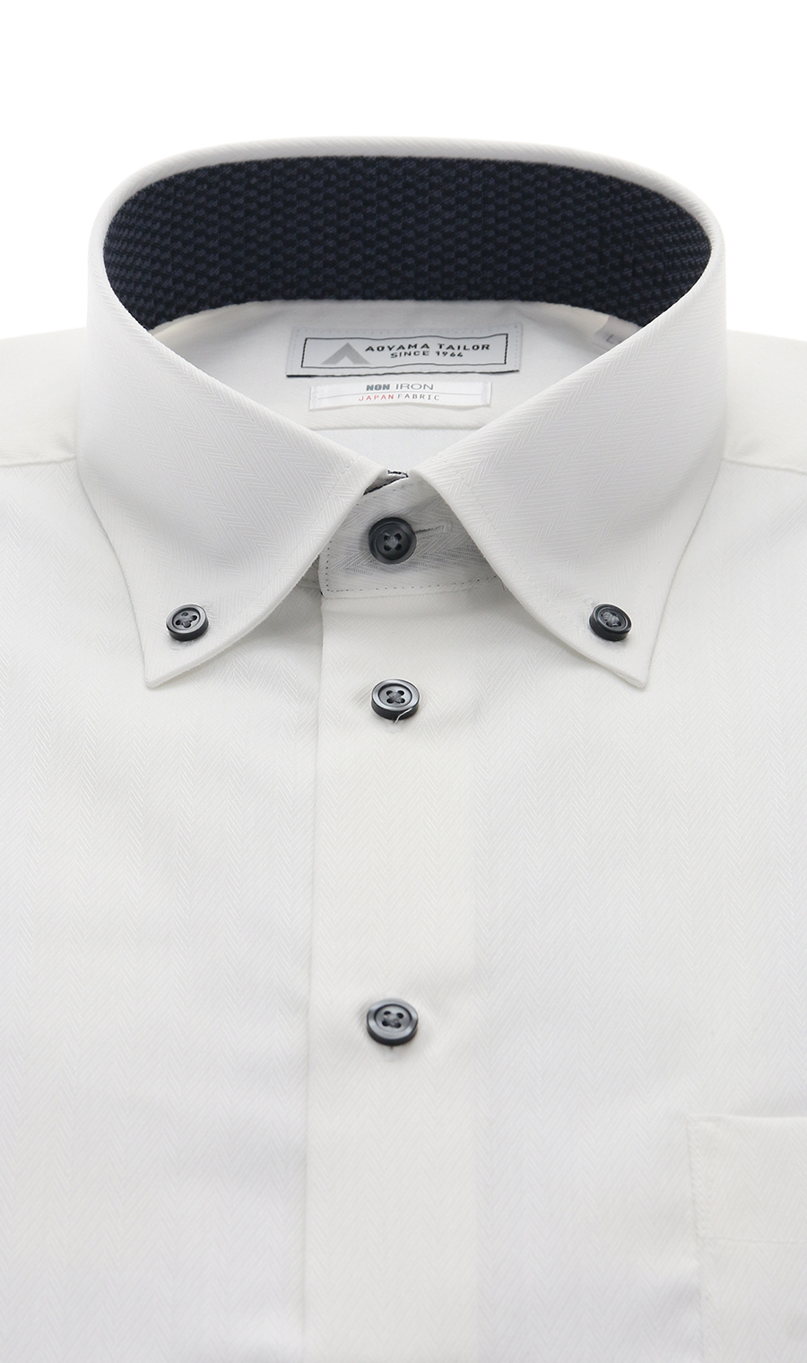 ボタンダウンワイシャツ【NON IRON】【JAPAN FABRIC】 ホワイト 首周り:37cm,裄丈:78cm