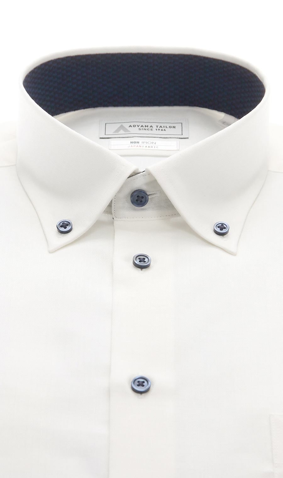 ボタンダウンワイシャツ【NON IRON】【JAPAN FABRIC】 ホワイト 首周り:43cm,裄丈:86cm