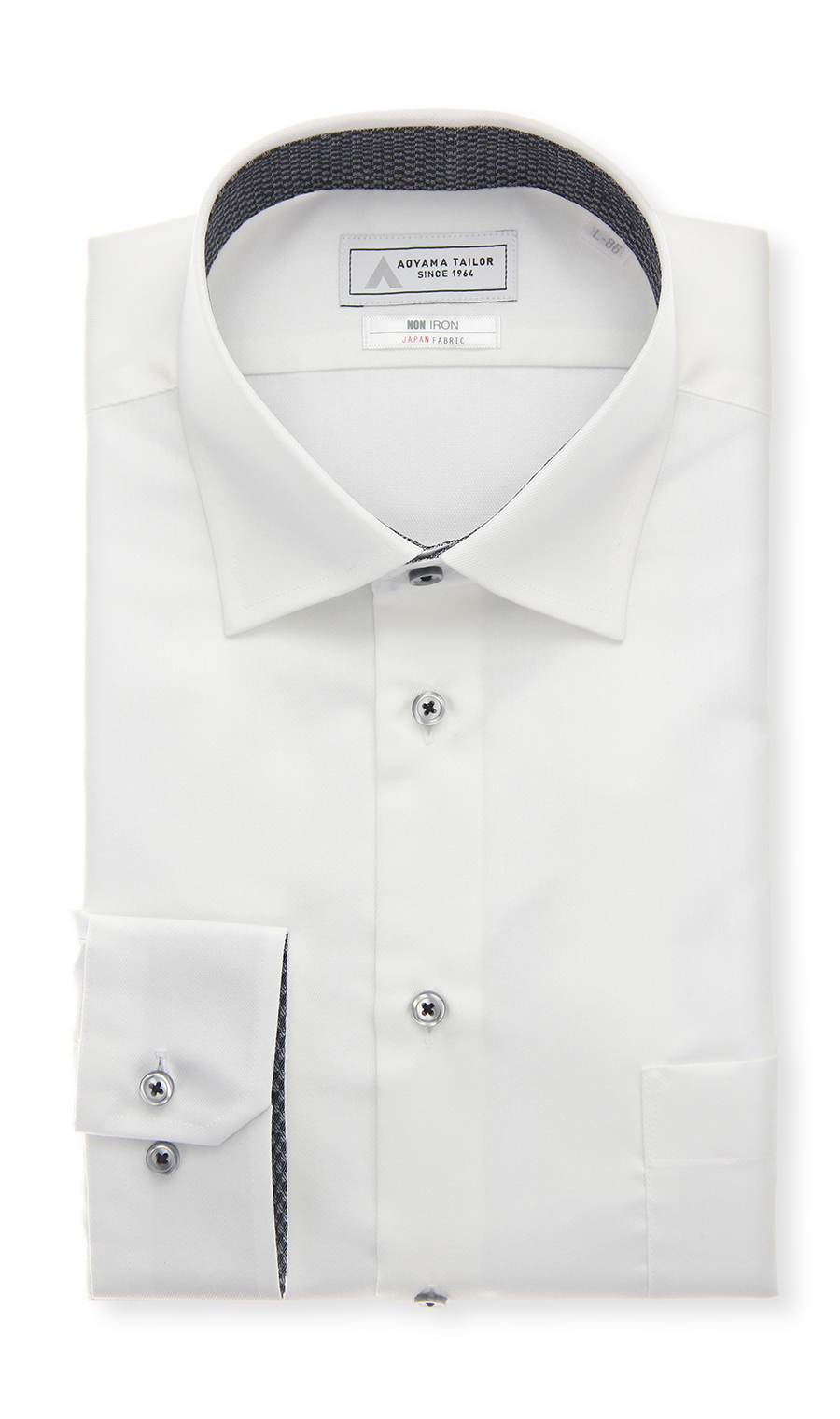 ワイドカラーワイシャツ【NON IRON】【JAPAN FABRIC】 ホワイト 首周り:37cm,裄丈:78cm