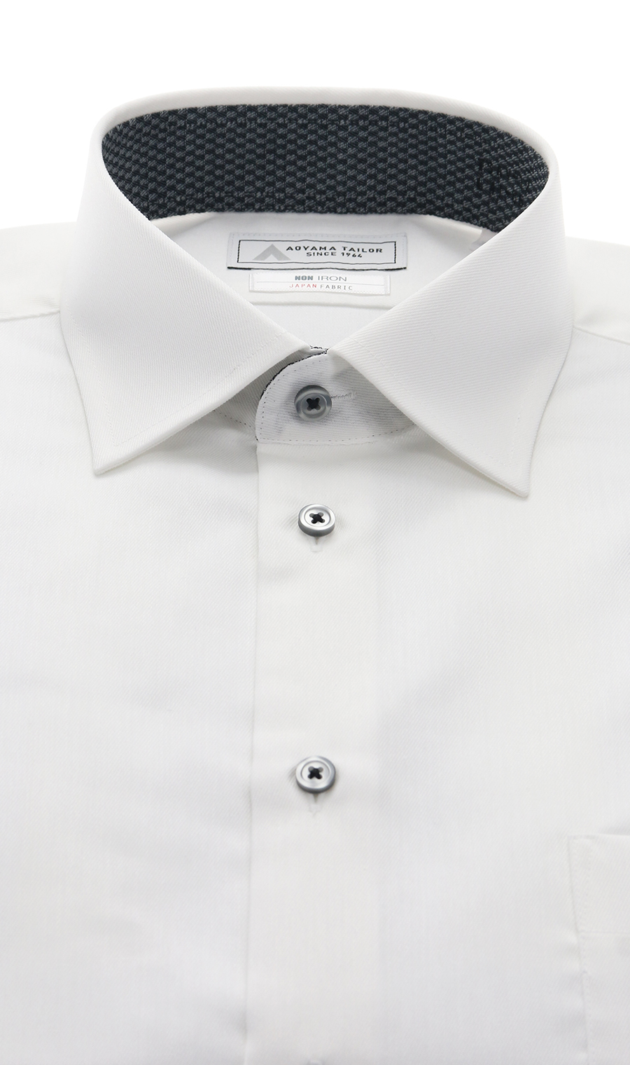 ワイドカラーワイシャツ【NON IRON】【JAPAN FABRIC】 ホワイト 首周り:37cm,裄丈:78cm