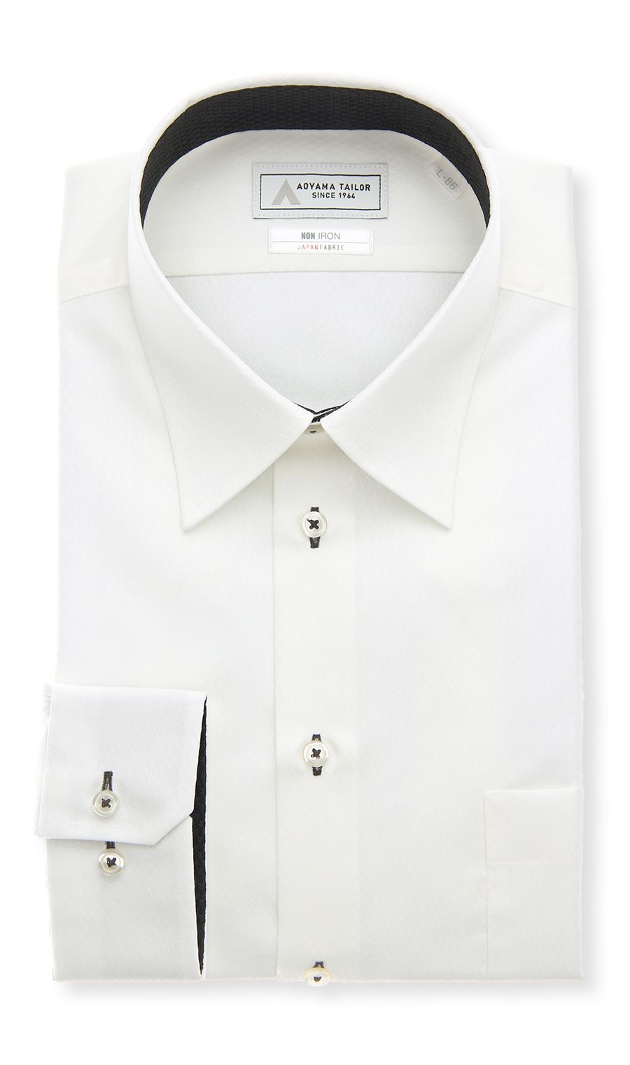 レギュラーカラーワイシャツ【NON IRON】【JAPAN FABRIC】 ホワイト 首周り:39cm,裄丈:84cm