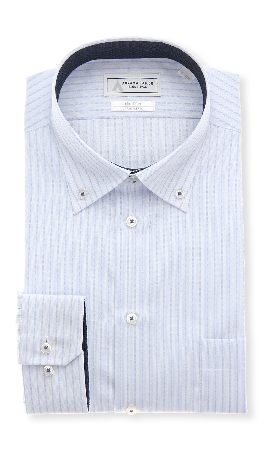 ボタンダウンワイシャツ【NON IRON】【JAPAN FABRIC】 ブルー 首周り:41cm,裄丈:82cm