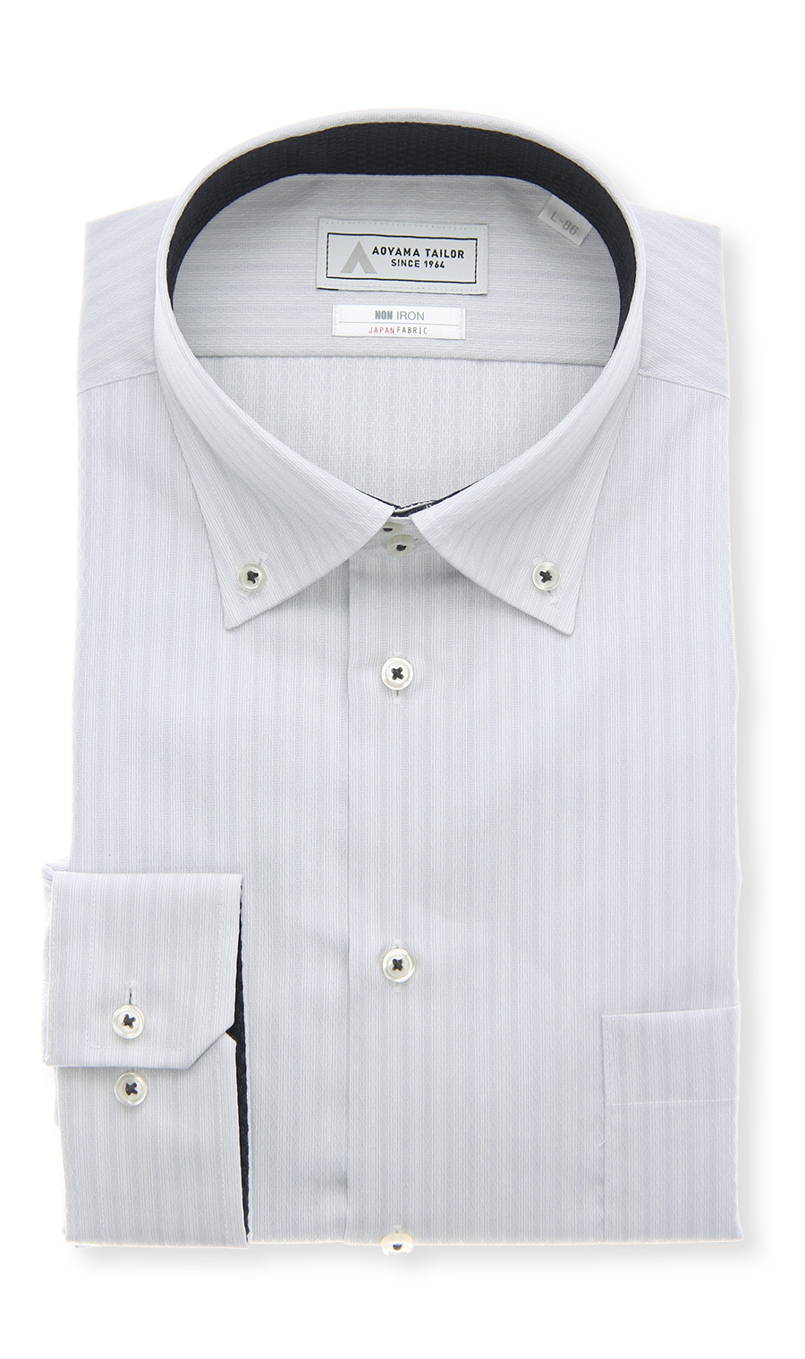 ボタンダウンワイシャツ【NON IRON】【JAPAN FABRIC】 グレー 首周り:37cm,裄丈:78cm