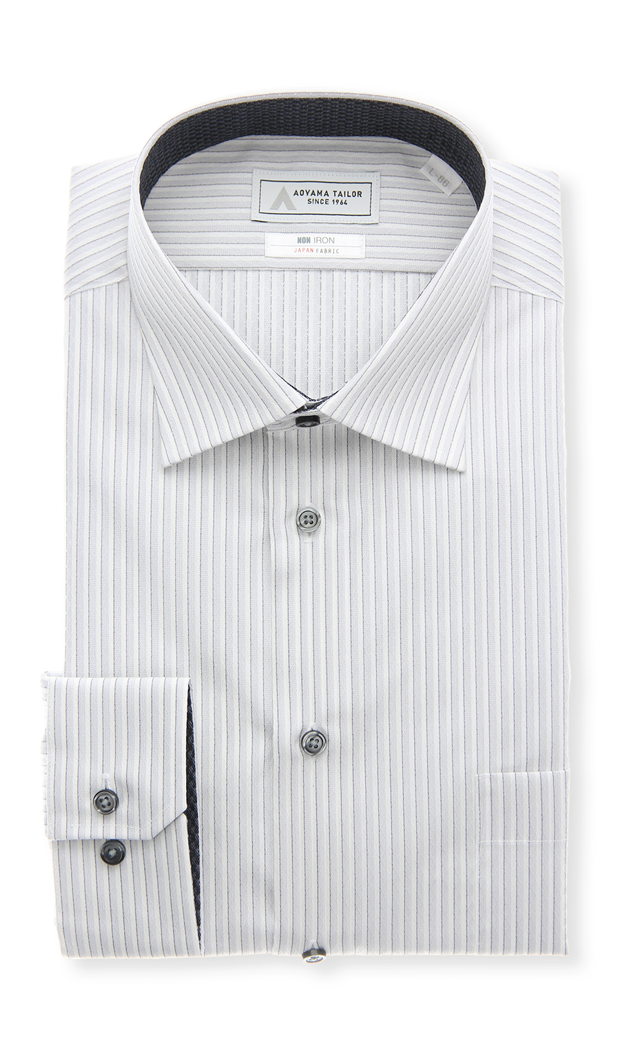ワイドカラーワイシャツ【NON IRON】【JAPAN FABRIC】 グレー 首周り:39cm,裄丈:82cm