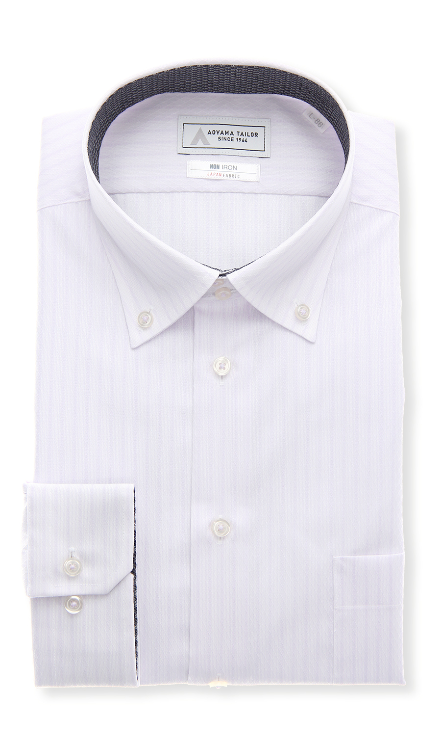 ボタンダウンワイシャツ【NON IRON】【JAPAN FABRIC】 パープル 首周り:39cm,裄丈:84cm