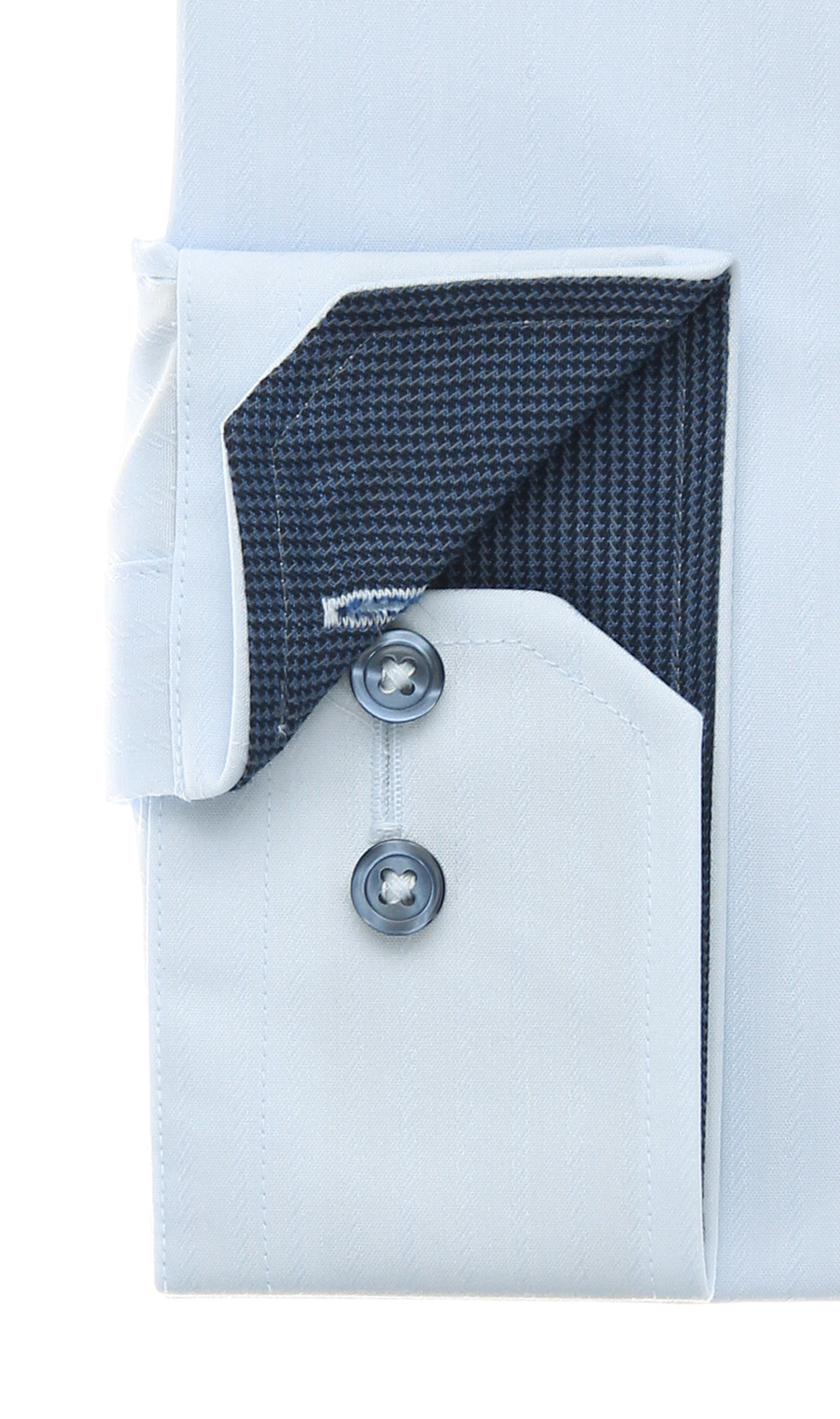 ワイドカラーワイシャツ【播州織】 ブルー 首周り:37cm,裄丈:78cm