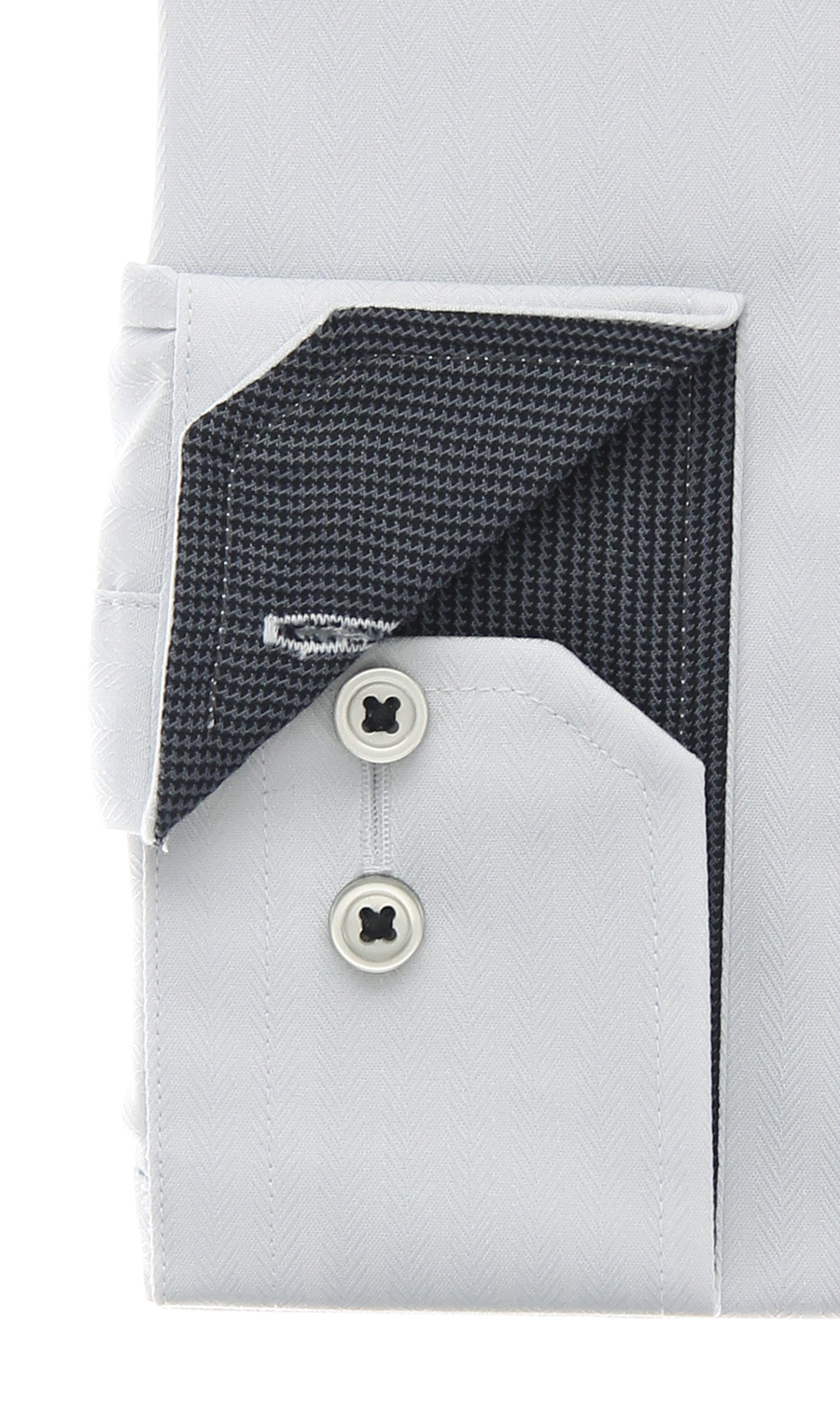 ワイドカラーワイシャツ【播州織】 グレー 首周り:37cm,裄丈:78cm