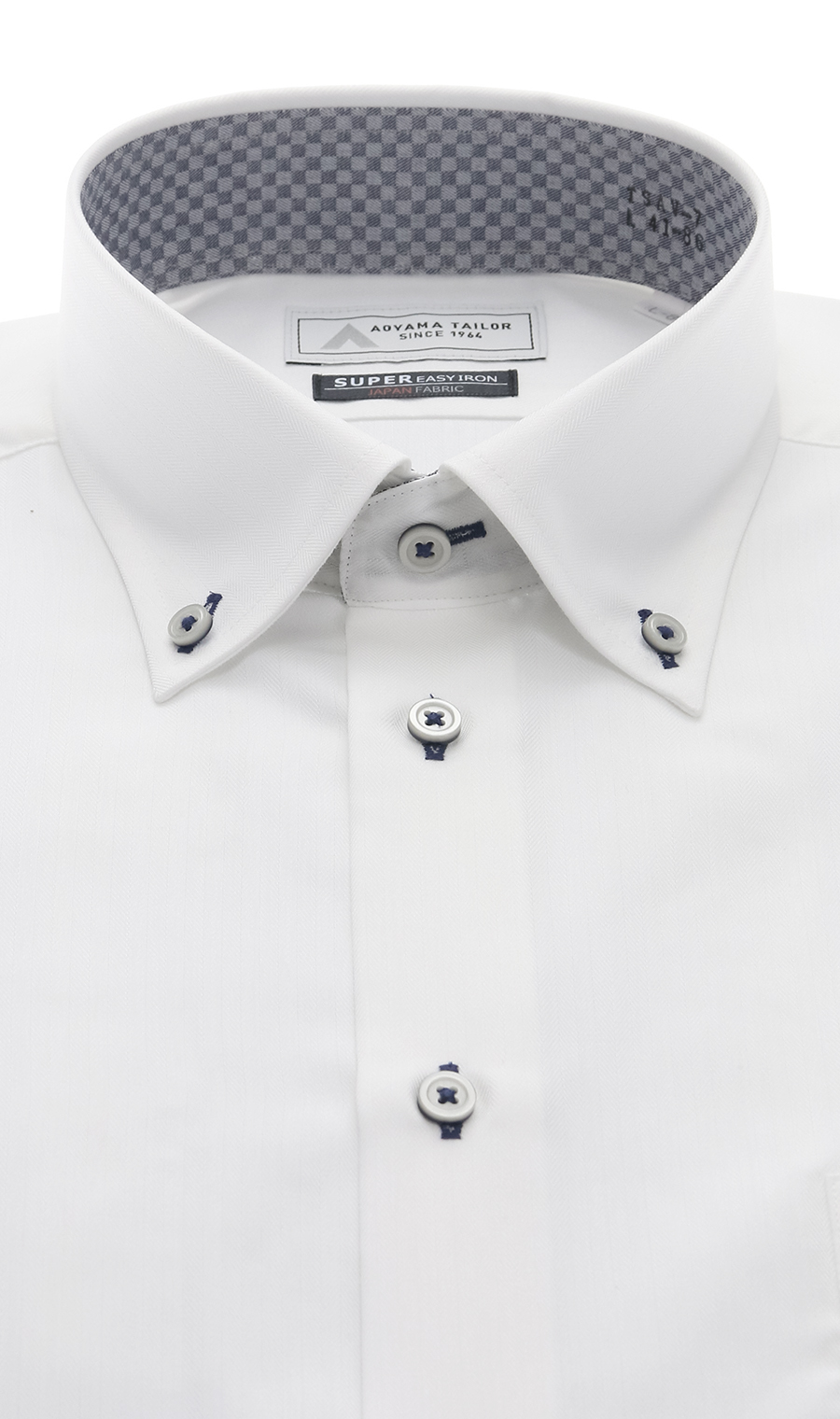 ボタンダウンワイシャツ【播州織】 ホワイト 首周り:41cm,裄丈:86cm