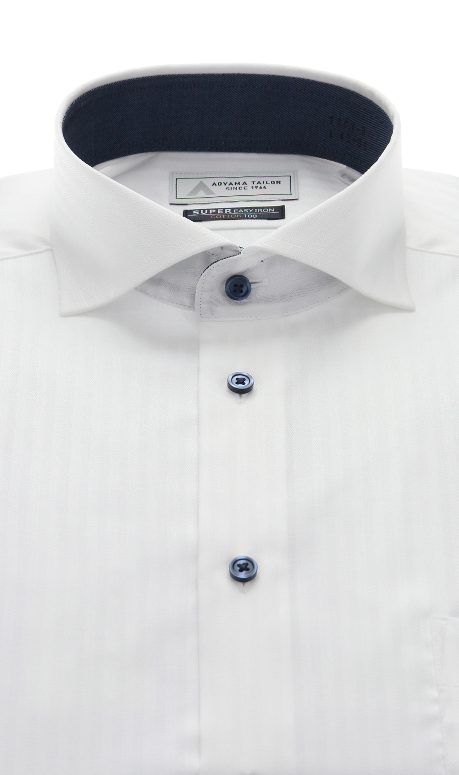 ワイドカラーワイシャツ【COTTON100】 ホワイト 首周り:37cm,裄丈:78cm