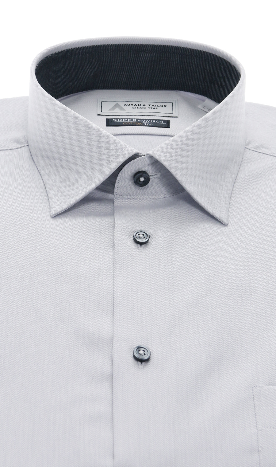 ワイドカラーワイシャツ【COTTON100】 グレー 首周り:37cm,裄丈:78cm